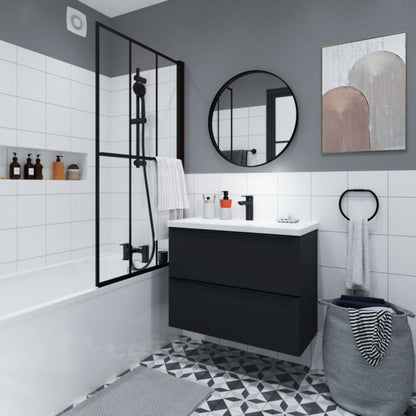 Væghængt Skab Imandra 60x90x15 cm Mat Sort | 5059340393100