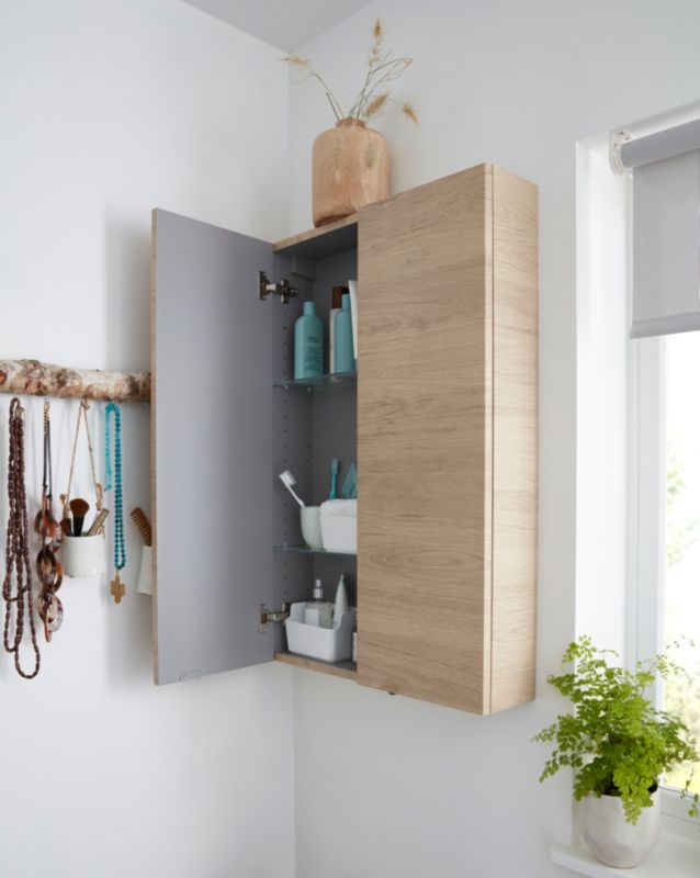 Vægskab 60 x 90 x 15 cm Eg med Stillelukning