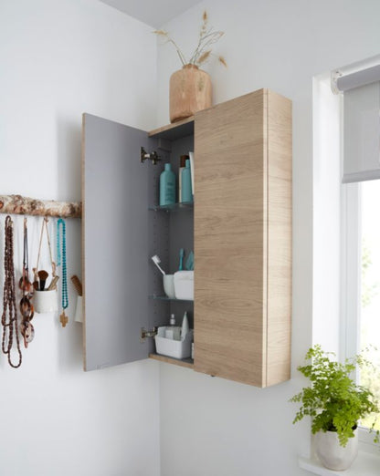 Vægskab 60 x 90 x 15 cm Eg med Stillelukning