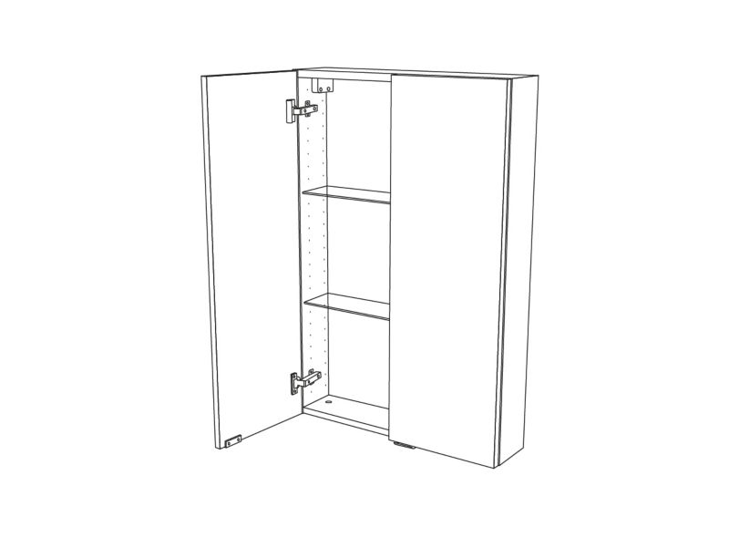 Vægskab 60 x 90 x 15 cm Eg med Stillelukning