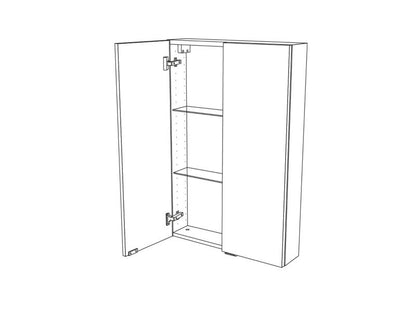 Vægskab 60 x 90 x 15 cm Eg med Stillelukning
