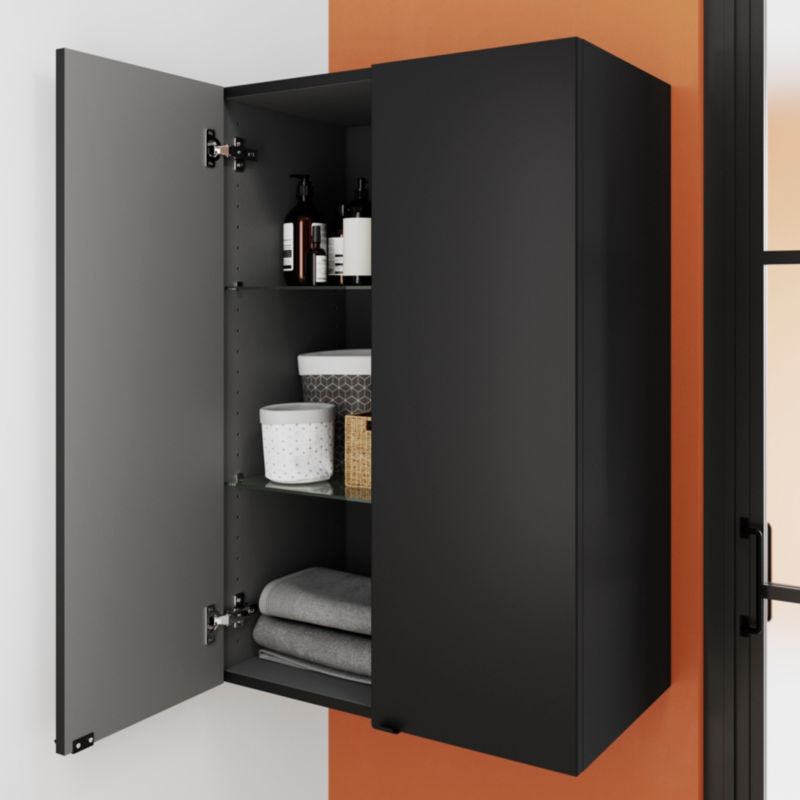 GoodHome Imandra væghængt skab 60 x 90 x 36 cm mat-sort