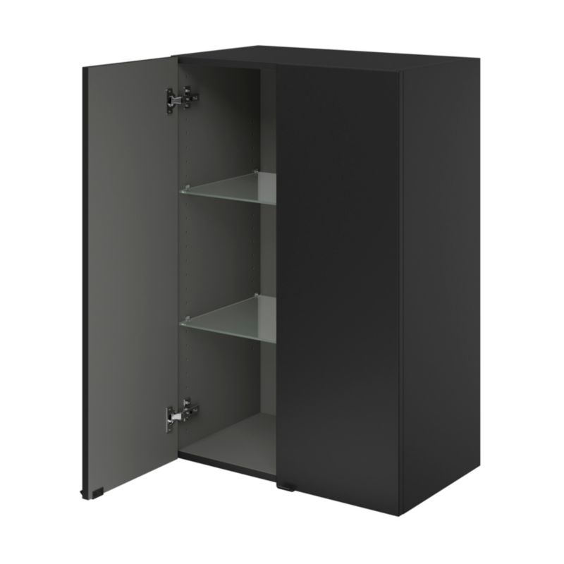 Vægskab 60 x 90 x 36 cm Sort Mat med Blød Lukning