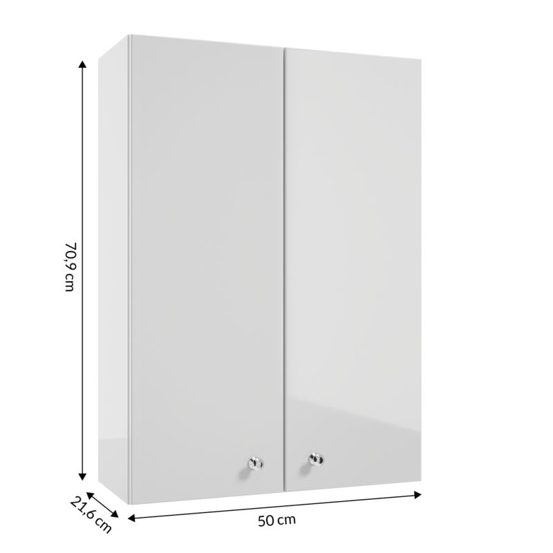 Vægskab Pat 50 cm Hvid Højglans