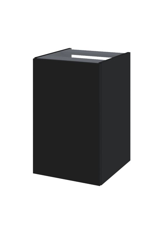 Væghængt skab med vasketøjskurv Roca Style 40 cm mat sort