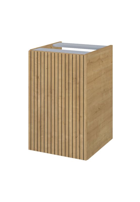 Væghængt skab med vasketøjskurv Roca Style 40 cm lys eg