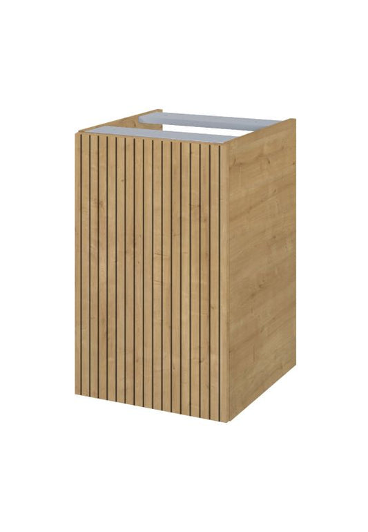 Væghængt skab med vasketøjskurv Roca Style 40 cm lys eg