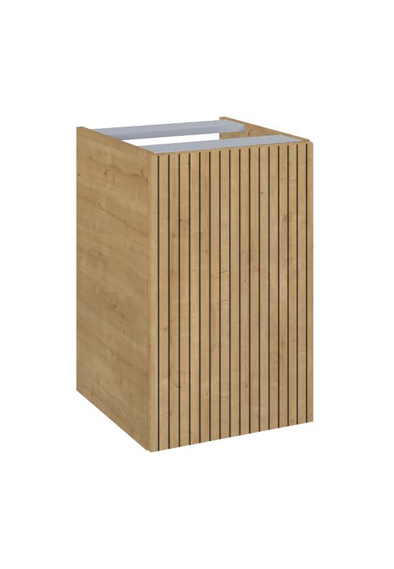 Væghængt skab med vasketøjskurv Roca Style 40 cm lys eg