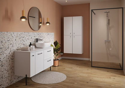 Vægmonteret vasketøjskab med blød lukning 40x44,6x55,1 cm Mat hvid | 5901771147725