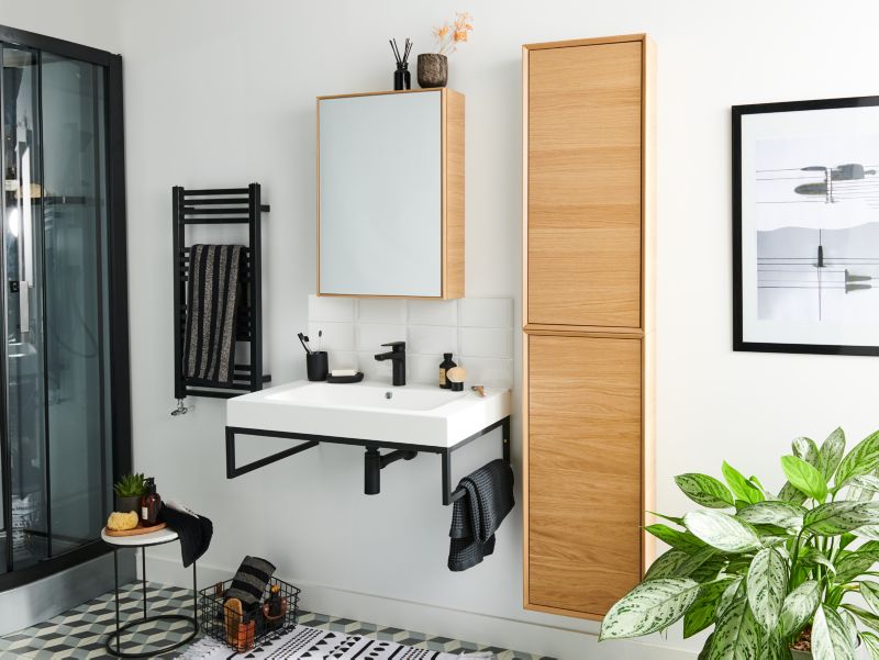 GoodHome Avela spejlskab 50 cm i træ