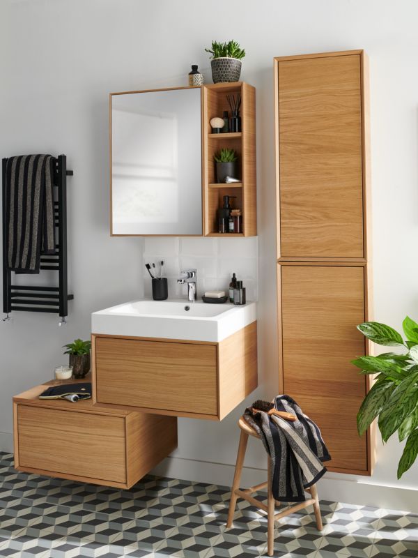 GoodHome Avela spejlskab 50 cm i træ