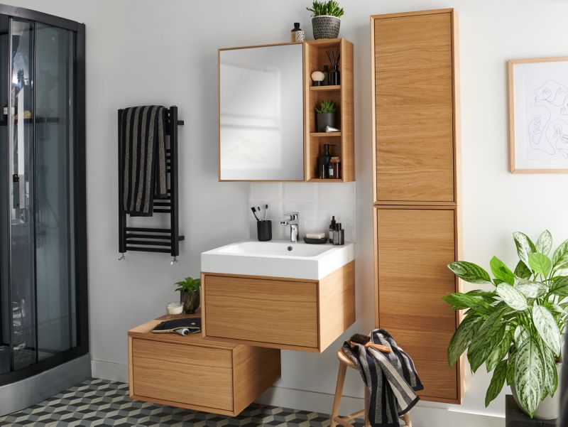 GoodHome Avela spejlskab 50 cm i træ