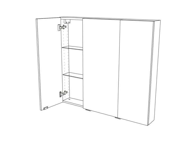 Spejlskab Imandra 100 x 90 x 15 cm Sølv