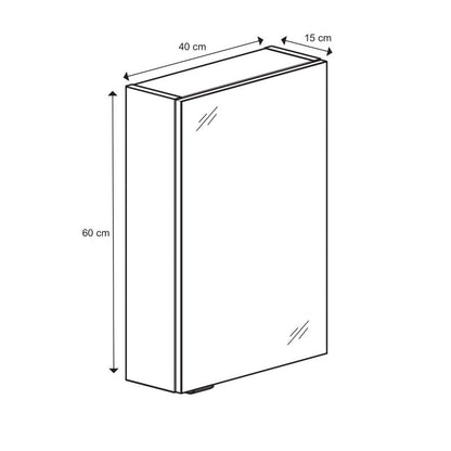 GoodHome Imandra spejlskab 40 x 60 x 15 cm