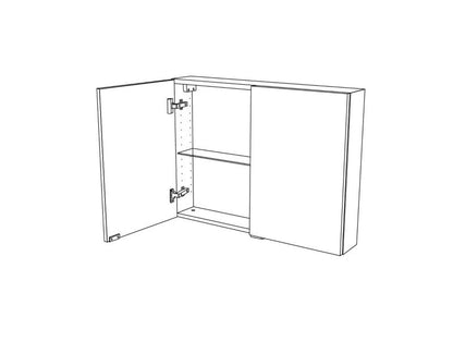 Spejlskab Imandra 80 x 60 x 15 cm Sølv