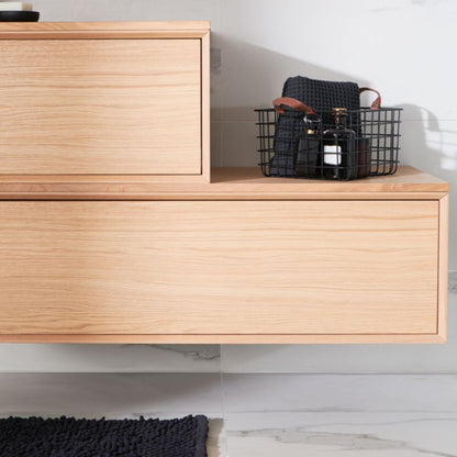 GoodHome Avela 100 cm skabsmodul med skuffe til bordmonteret vask i træ