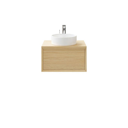 GoodHome Avela 60 cm skab med skuffe til bordmonteret vask i træ