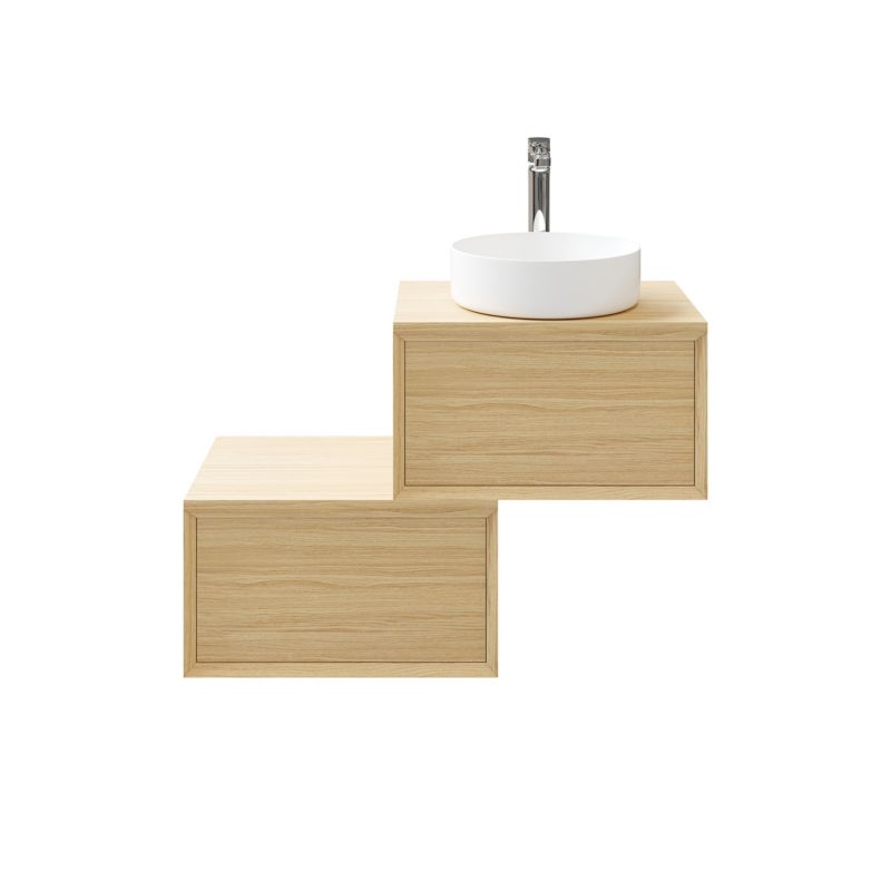 GoodHome Avela 60 cm skab med skuffe til bordmonteret vask i træ