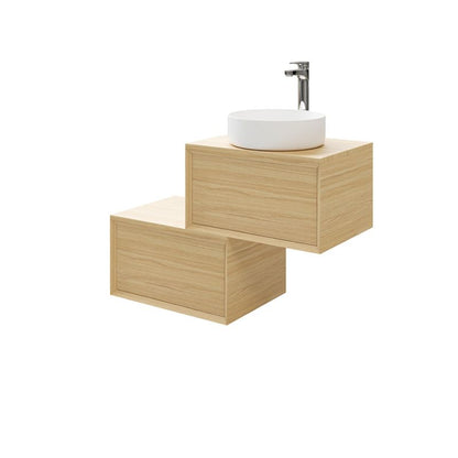 GoodHome Avela 60 cm skab med skuffe til bordmonteret vask i træ