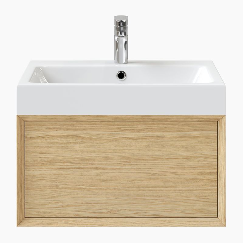 GoodHome Avela 60 cm skab med skuffe til bordmonteret vask i træ