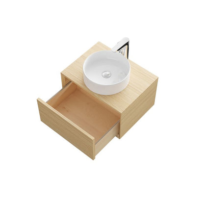 GoodHome Avela 60 cm skab med skuffe til bordmonteret vask i træ