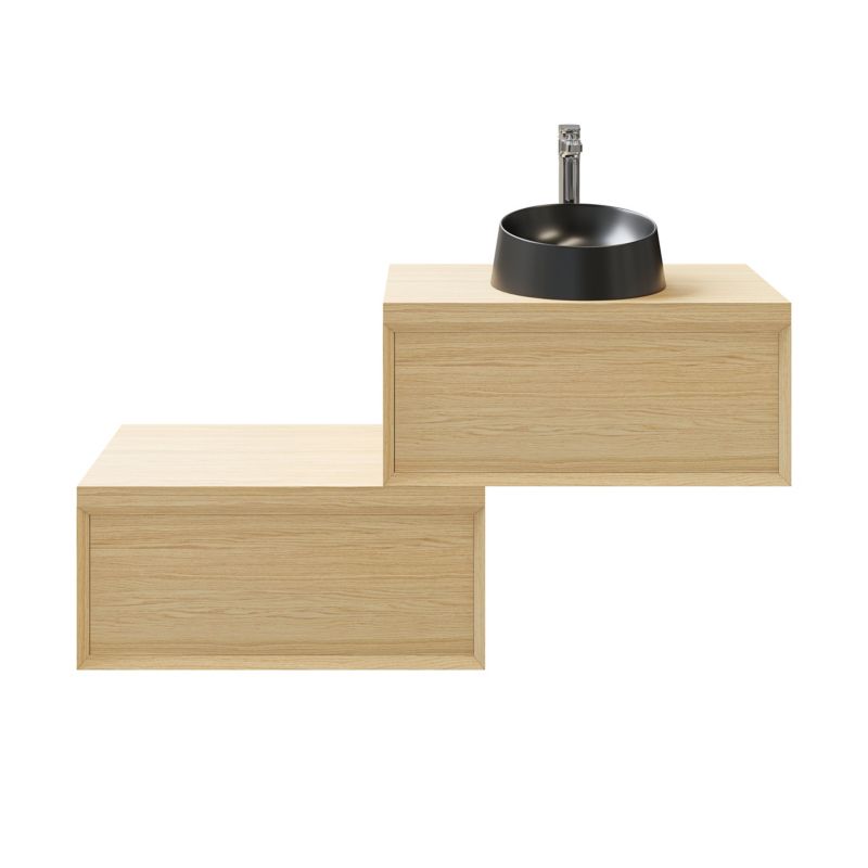 GoodHome Avela 80 cm skuffeskab til bordmonteret vask i træ