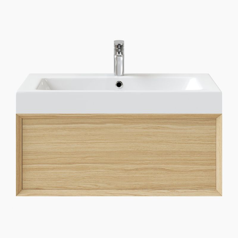 GoodHome Avela 80 cm skuffeskab til bordmonteret vask i træ