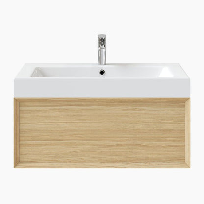 GoodHome Avela 80 cm skuffeskab til bordmonteret vask i træ