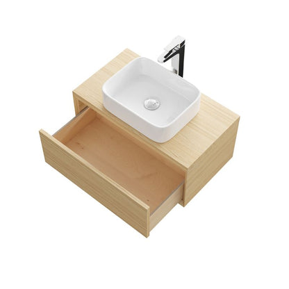 GoodHome Avela 80 cm skuffeskab til bordmonteret vask i træ