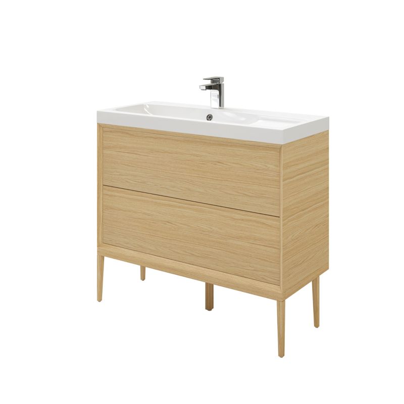 GoodHome Avela 100 cm underskab med skuffer i træ