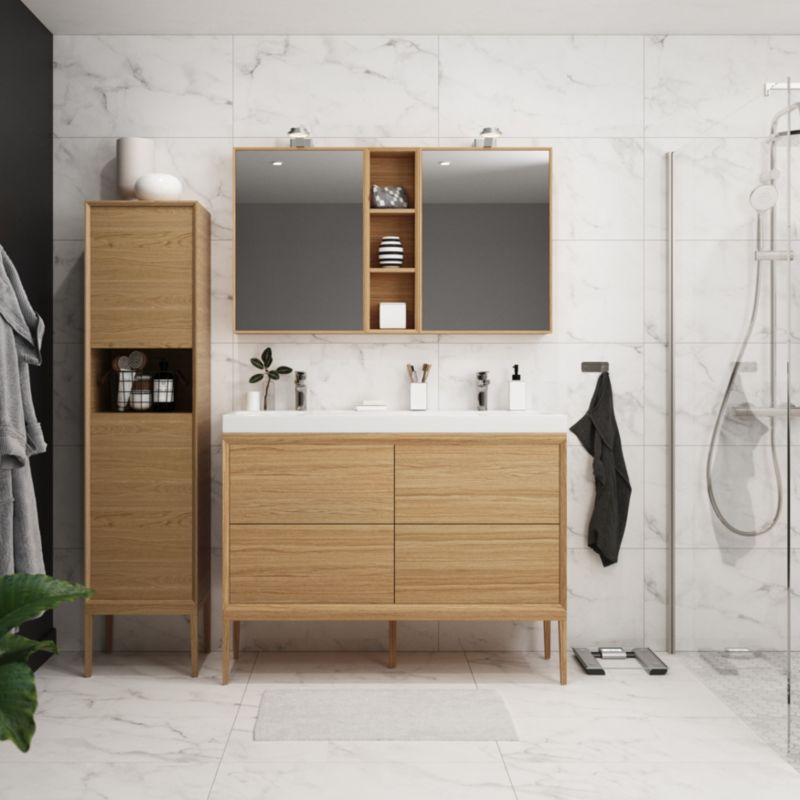 GoodHome Avela 120 cm underskab med skuffer i træ