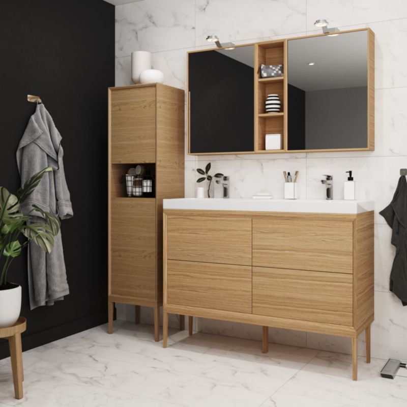 GoodHome Avela 120 cm underskab med skuffer i træ