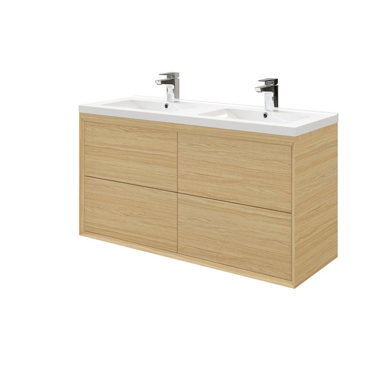 GoodHome Avela 120 cm underskab med skuffer i træ
