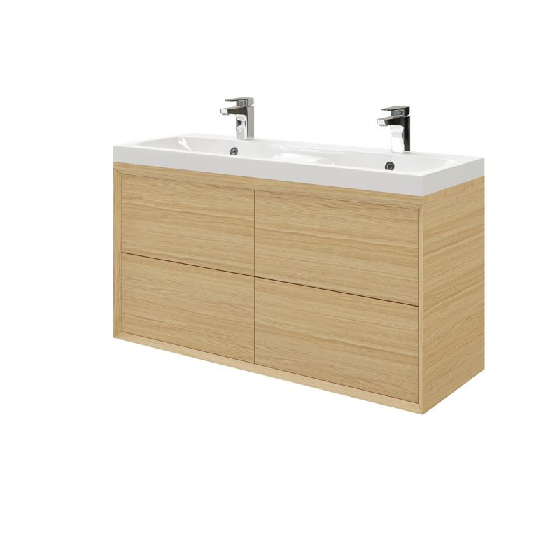 GoodHome Avela 120 cm underskab med skuffer i træ