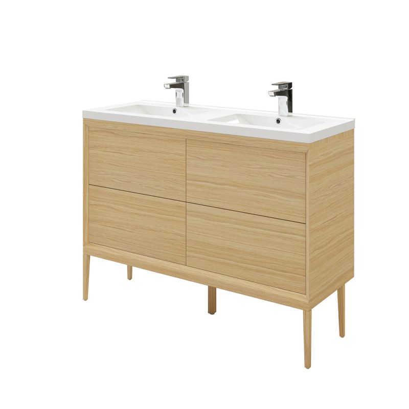 GoodHome Avela 120 cm underskab med skuffer i træ