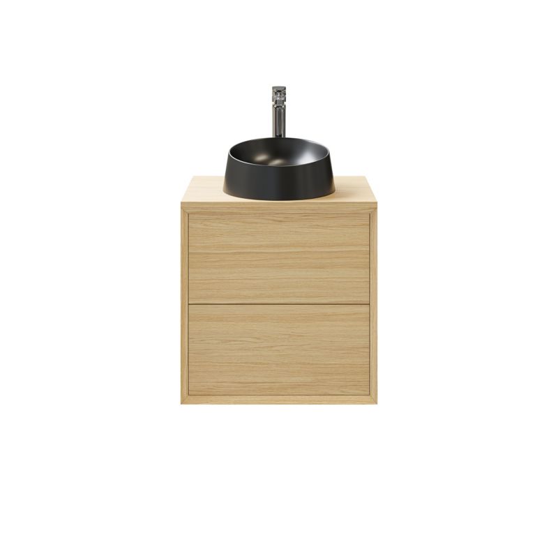 GoodHome Avela 60 cm vaskeskab med skuffer i træ