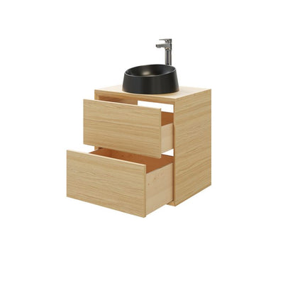 GoodHome Avela 60 cm vaskeskab med skuffer i træ