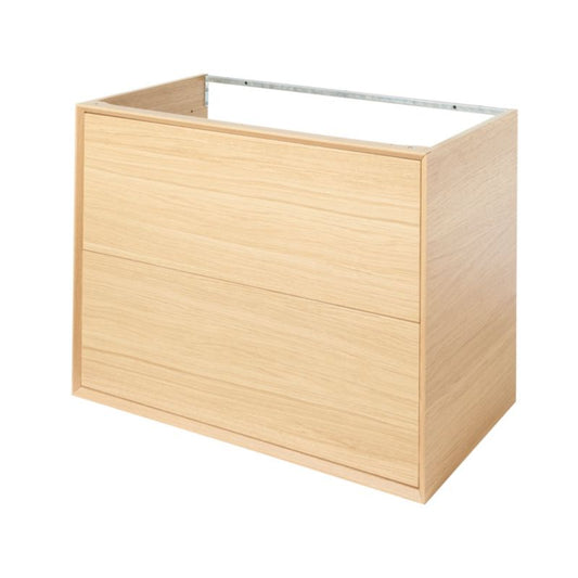 GoodHome Avela 80 cm bordmonteret vaskeskab med skuffer i træ