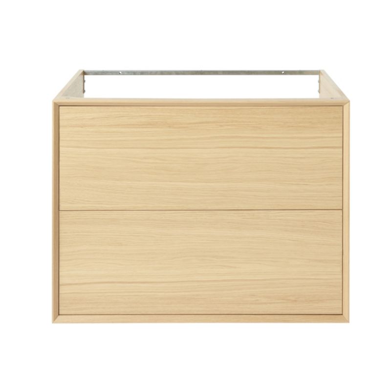 GoodHome Avela 80 cm bordmonteret vaskeskab med skuffer i træ