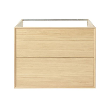 GoodHome Avela 80 cm bordmonteret vaskeskab med skuffer i træ