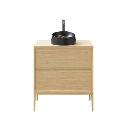GoodHome Avela 80 cm bordmonteret vaskeskab med skuffer i træ
