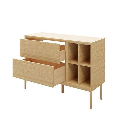 GoodHome Avela 80 cm bordmonteret vaskeskab med skuffer i træ