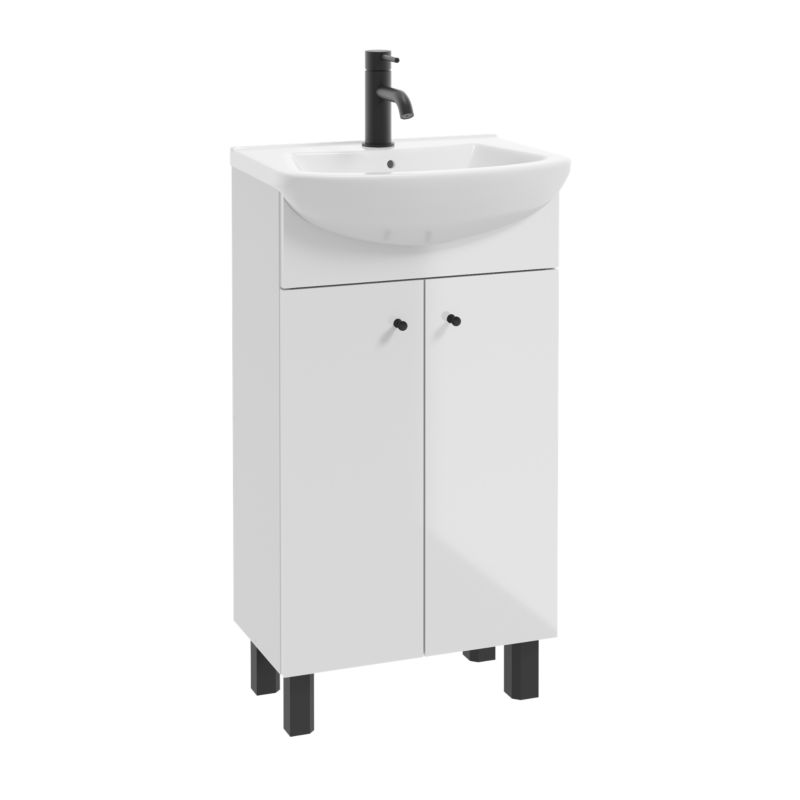 Skab med Vask 47 cm Hvid Keramisk