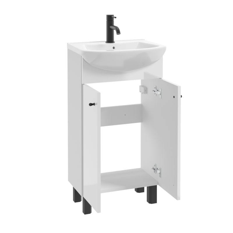 Skab med Vask 47 cm Hvid Keramisk