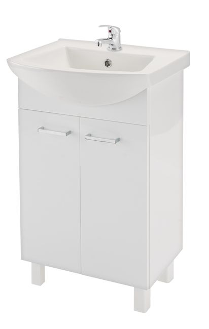Deftrans Sat 50 cm hvidt skab med vask