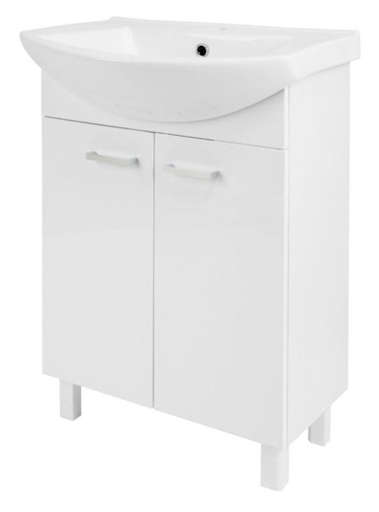 Deftrans Sat skab med vask 60 cm hvid