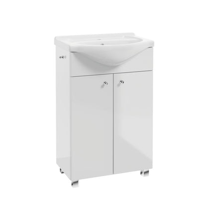 Skab med Vask Pat 55 cm Hvid Højglans