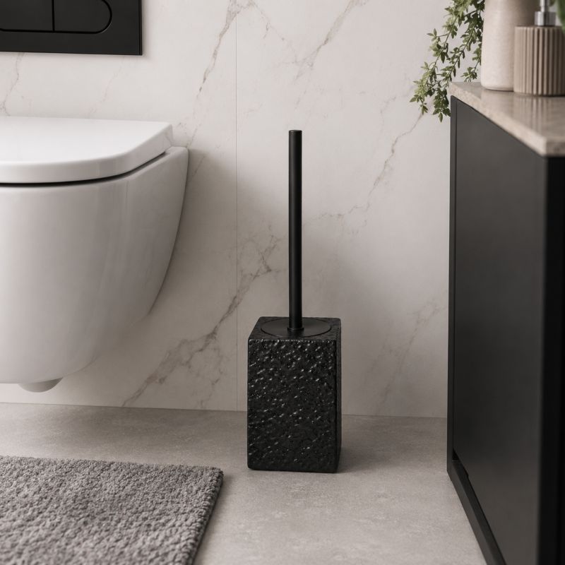 Keramisk Toiletbørste Sort 37 cm 5901272196338
