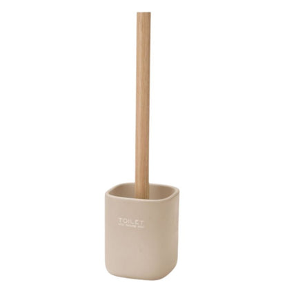 Toiletbørste Beige med Træhåndtag 9,5x9,6x37 cm