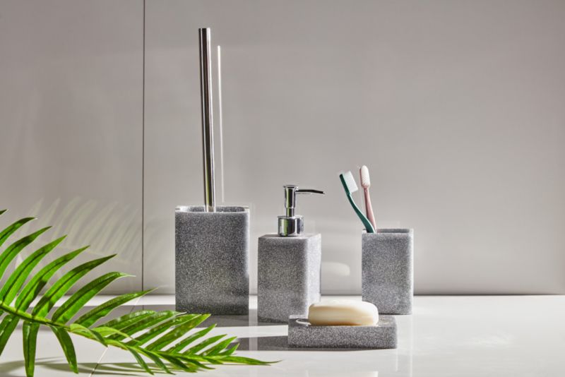 Toiletbørste Capraia Grå Glitter Stål Fri Stående